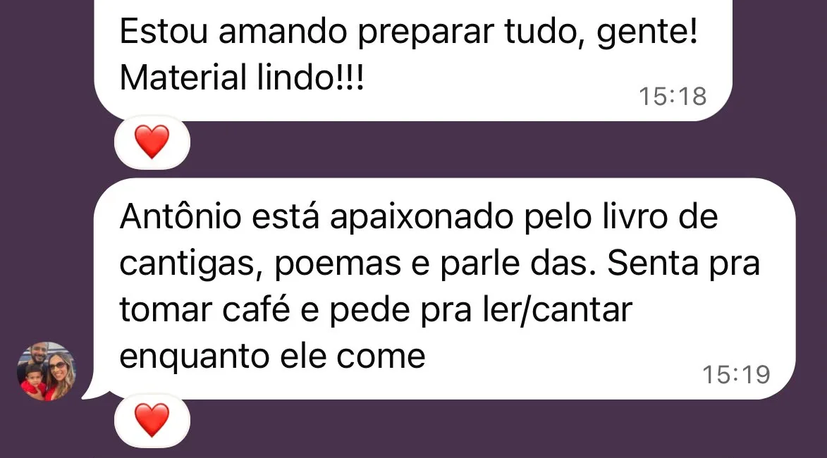 Depoimento sobre o livro de cantigas, poemas e parlendas