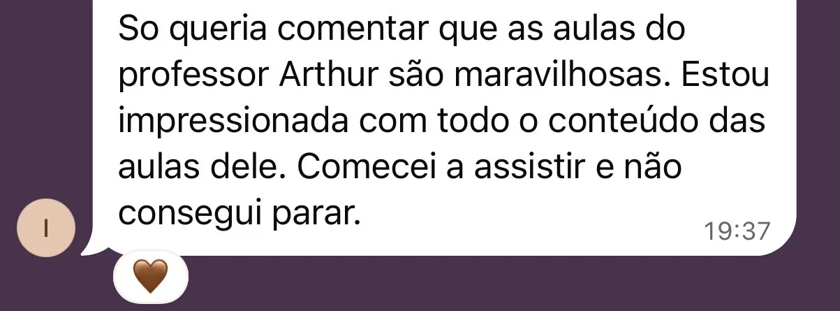 Depoimento sobre as aulas do professor Arthur