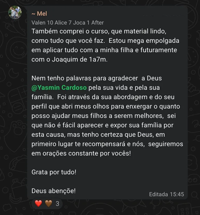 Depoimento de Mel